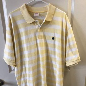 Yellow & White Striped Brooks Brothers Polo